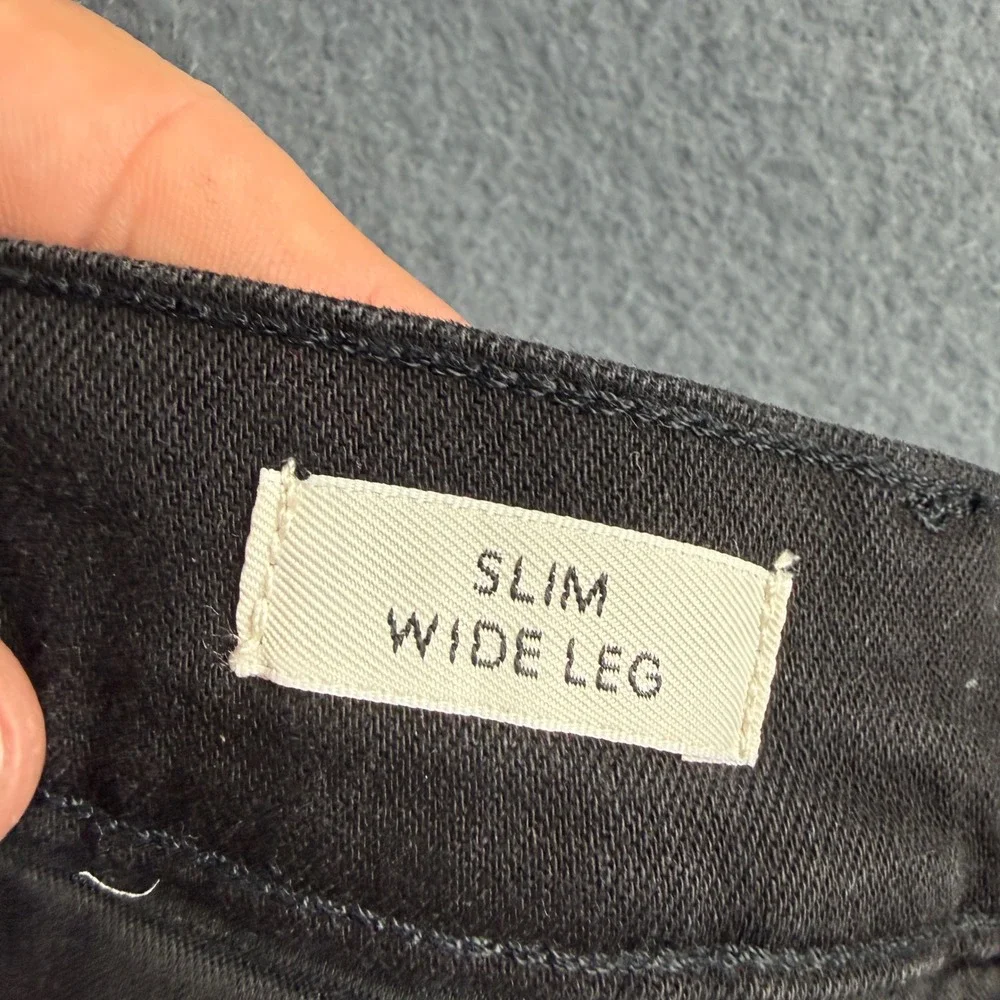 J Crew Jeans Women's 30 Black Slim Wide Leg Stretch Y2K Baggy Hipster Relaxed